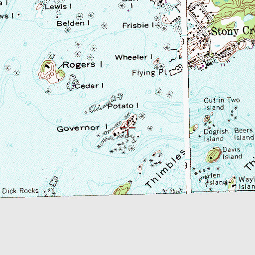 Topographic Map of Governor Island, CT