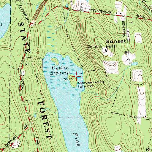Topographic Map of Governors Island, CT