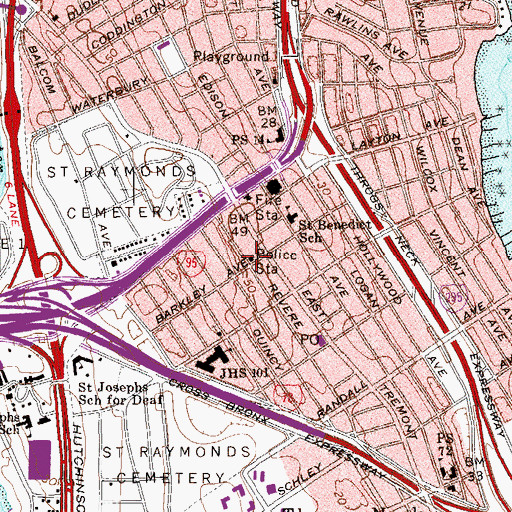 Topographic Map of Fortyfifth Precinct Police Station, NY