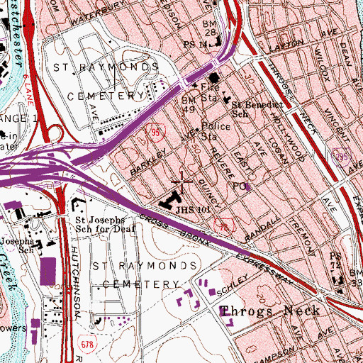Topographic Map of Church of the Master, NY