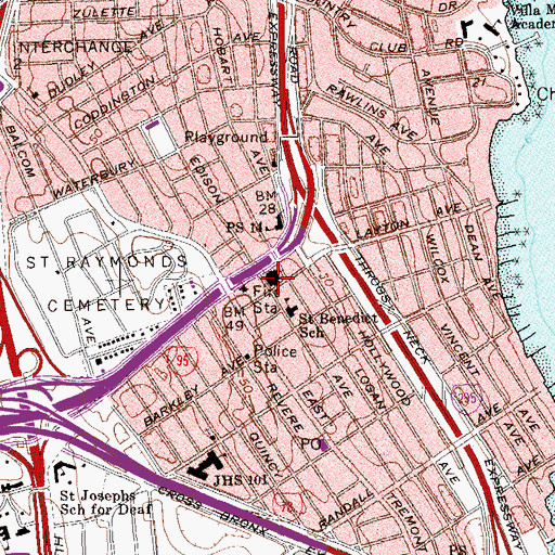 Topographic Map of Saint Benedict's Roman Catholic Church, NY