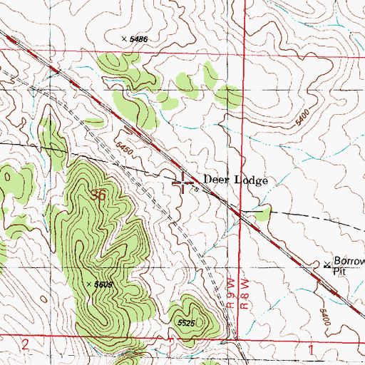 Topographic Map of Deer Lodge, AZ