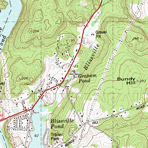 Topographic Map of Graham Pond, CT