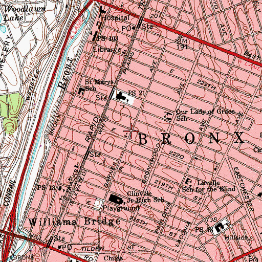 Topographic Map of Saint Lukes Housing for the Elderly, NY