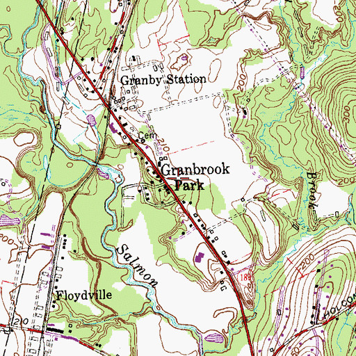 Topographic Map of Granbrook Park, CT