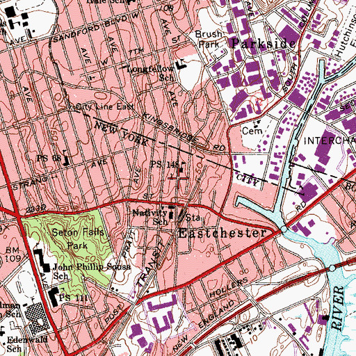 Topographic Map of Grace Baptist Church, NY