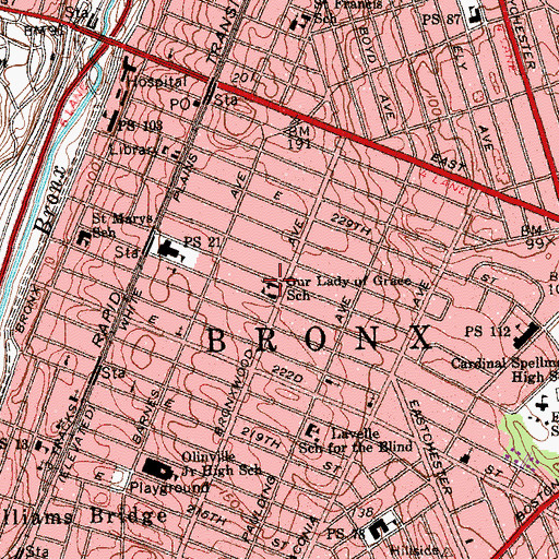 Topographic Map of Our Lady of Grace Roman Catholic Church, NY