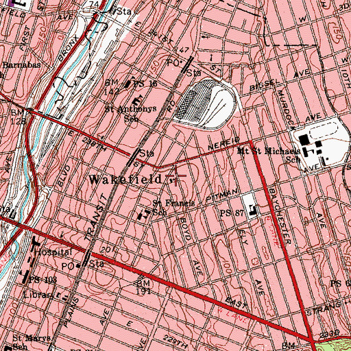 Topographic Map of Redeemer Lutheran Church, NY