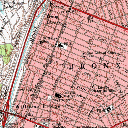 Topographic Map of Saint Luke's Episcopal Chapel, NY