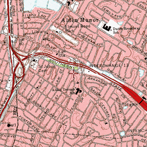 Topographic Map of Hamza School, NY