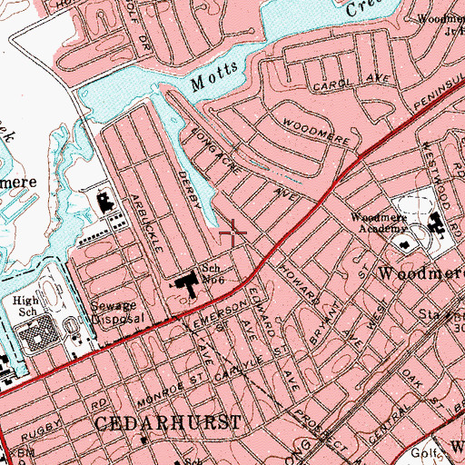 Topographic Map of Davis Renov Stahler Yeshiva High School for Boys, NY