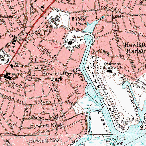 Topographic Map of Stella K Abraham High School for Girls, NY