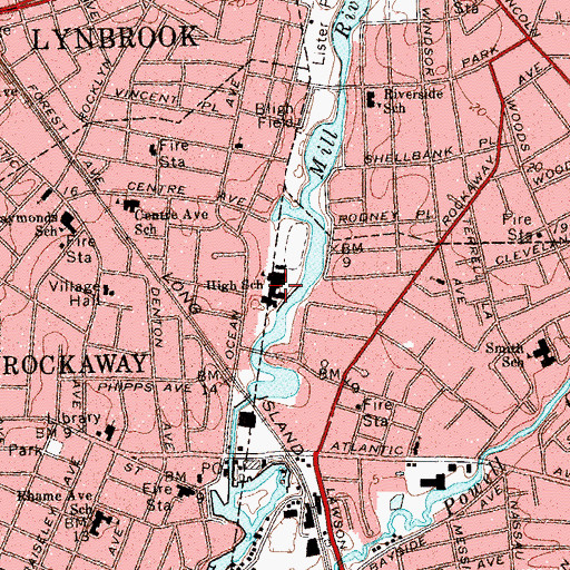 Topographic Map of East Rockaway Junior and Senior High School, NY