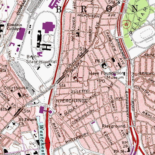 Topographic Map of Tremont Terrace Moravian Church, NY