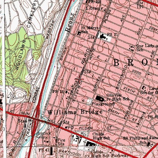 Topographic Map of Crawford Memorial United Methodist Church, NY