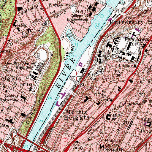 Topographic Map of Roberto Clemente State Park, NY