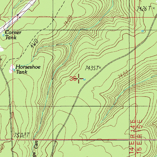 Topographic Map of Pulp Tank, AZ