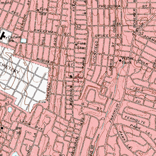 Topographic Map of India Gospel Assembly Church, NY