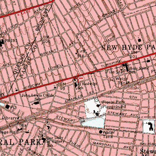 Topographic Map of Saint Hedwig's Roman Catholic Church, NY