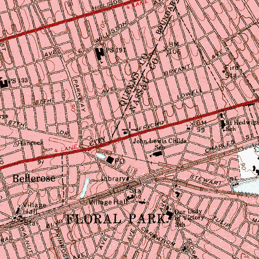 Topographic Map of New York Bible Assembly of God Church, NY