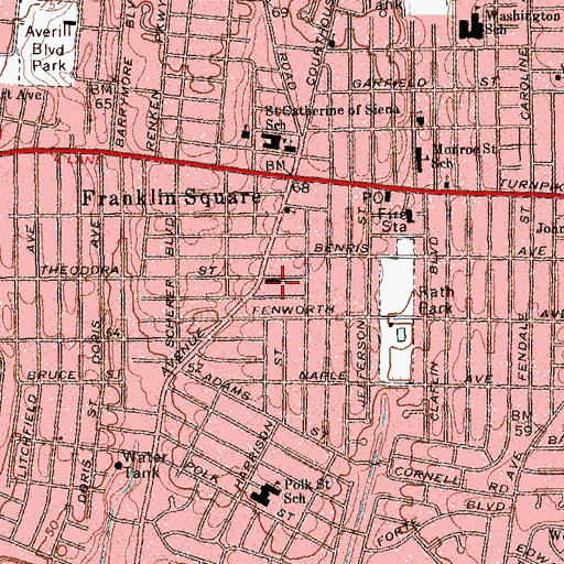 Topographic Map of Ascension Lutheran Church, NY