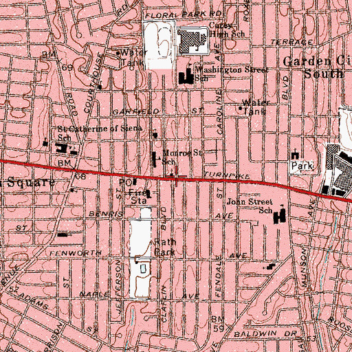Topographic Map of Grace Baptist Church, NY