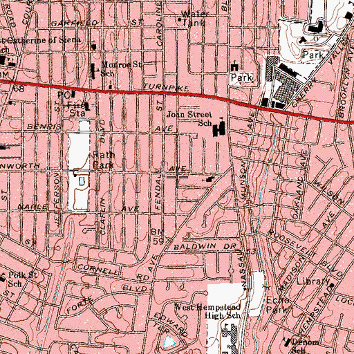 Topographic Map of Wesley United Methodist Church, NY
