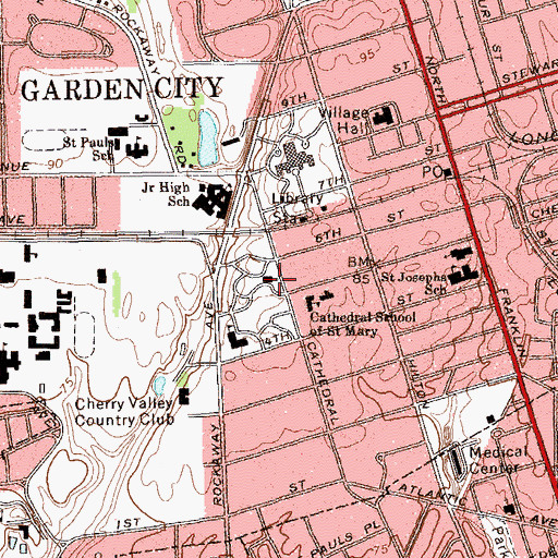 Topographic Map of Cathedral of the Incarnation, NY