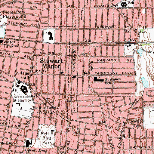 Topographic Map of Christ Episcopal Church, NY