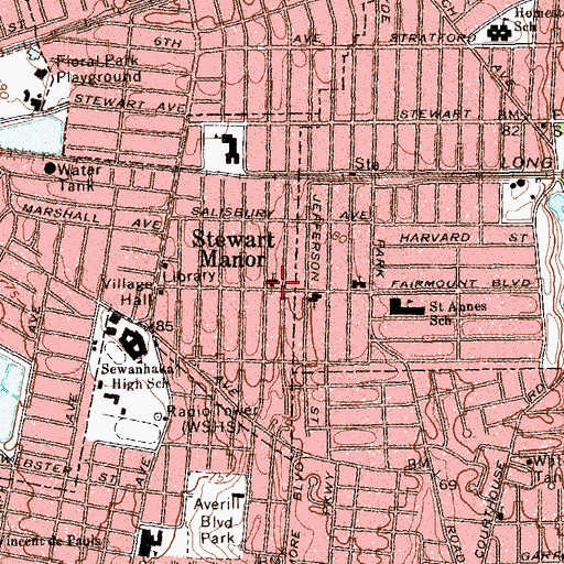 Topographic Map of Saint James Lutheran Community Church, NY