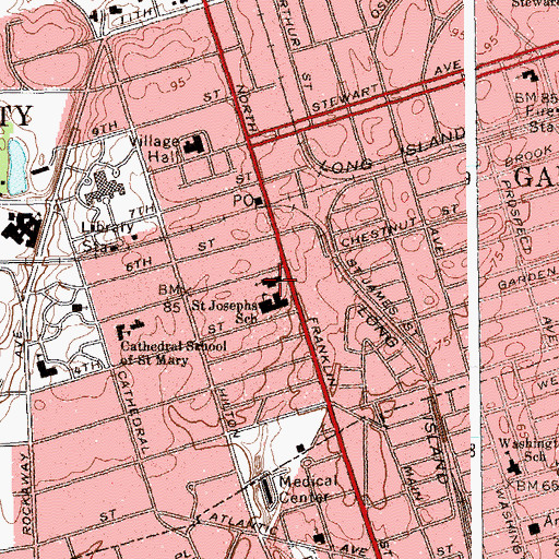 Topographic Map of Saint Josephs Roman Catholic Church, NY