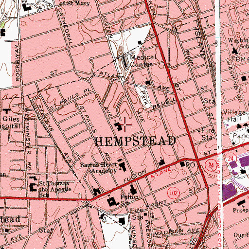 Topographic Map of Saint Paul Greek Orthodox Church, NY