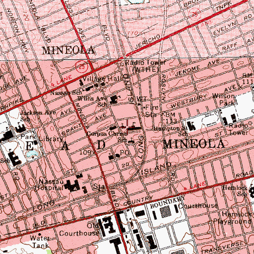Topographic Map of Corpus Christi Church, NY