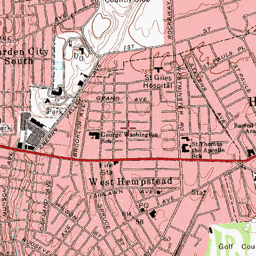 Topographic Map of First Church of Christ Scientist, NY