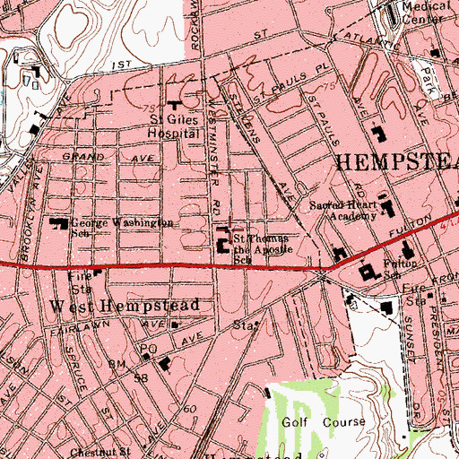 Topographic Map of Saint Mary's Syro Malab Catholic Church, NY