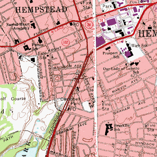 Topographic Map of Church of Spiritual Truth, NY