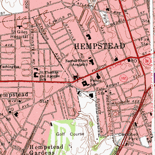Topographic Map of Lutheran Church of the Epiphany, NY