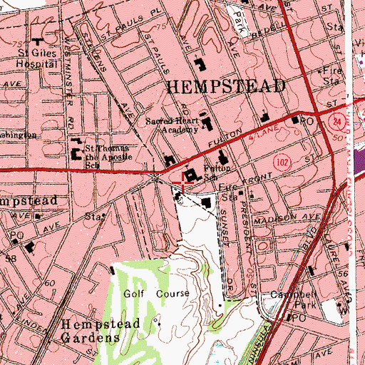 Topographic Map of Unification Church of Long Island, NY
