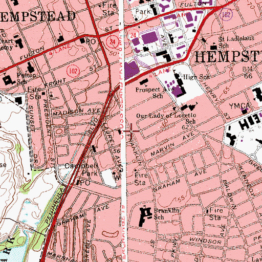 Topographic Map of Union Baptist Church, NY
