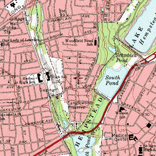 Topographic Map of Saint Paul's African Methodist Episcopal Church, NY