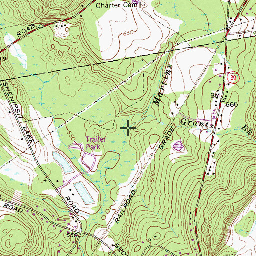 Topographic Map of Grants Brook, CT
