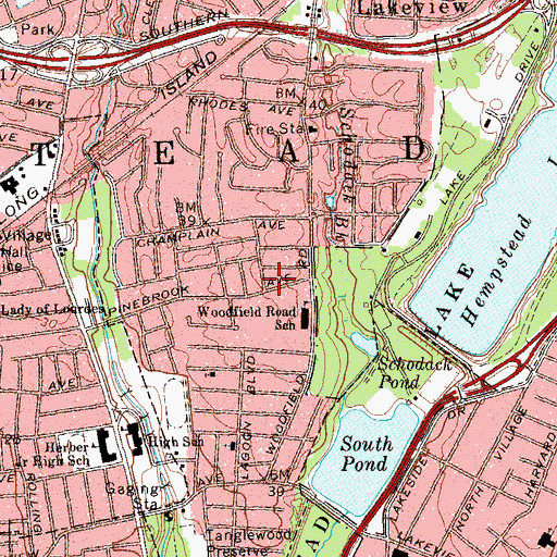 Topographic Map of Bethel Church of God and Christ, NY