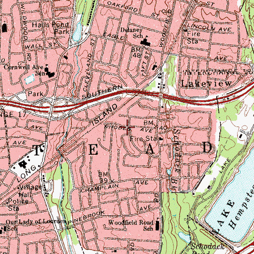 Topographic Map of Saint Matthew African Methodist Episcopal Zion Church, NY