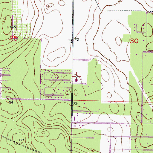 Topographic Map of Inverness First Assembly of God, FL