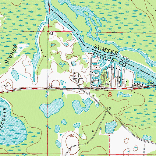 Topographic Map of Dean Stock Farm Cell Phone Tower, FL
