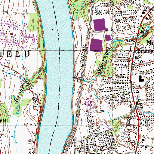 Topographic Map of Grape Brook, CT