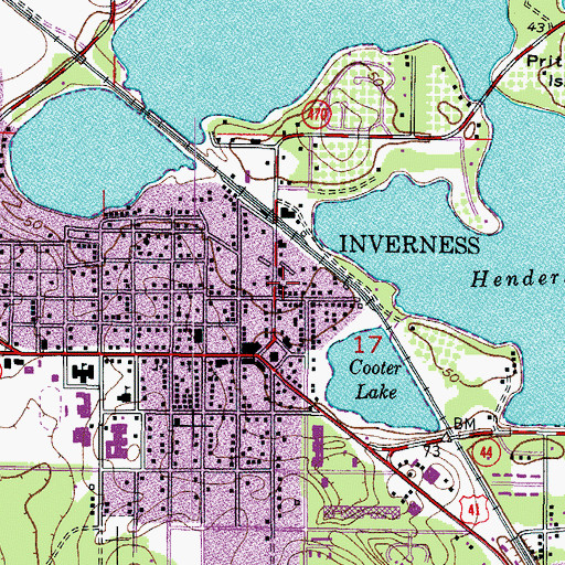 Topographic Map of Saint James AME Church, FL