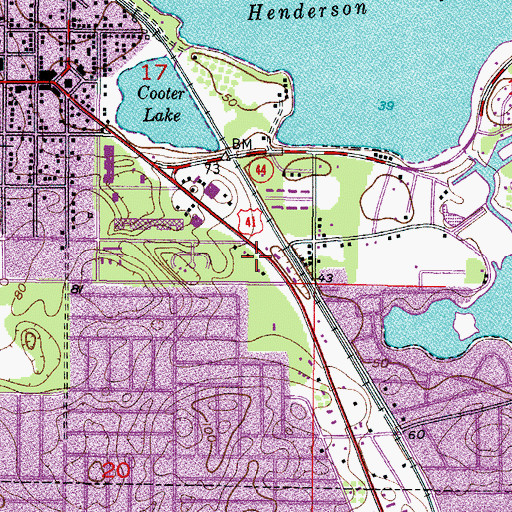 Topographic Map of Inverness Church of God, FL