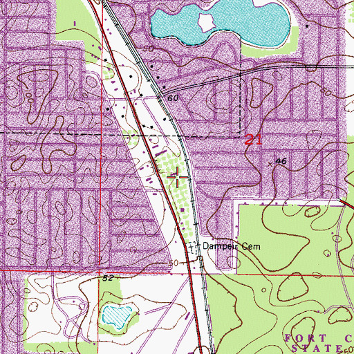 Topographic Map of Vineyard Christian Fellowship, FL