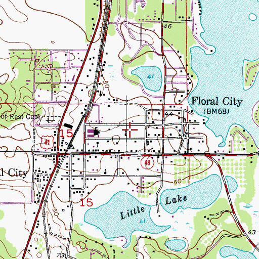 Topographic Map of Church of Christ, FL